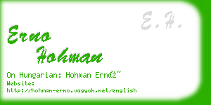 erno hohman business card